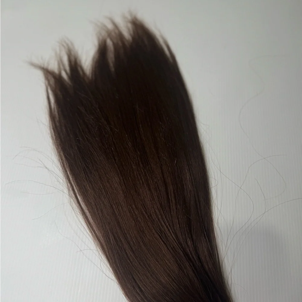 24” Yaki Straight 100% Human Hair | Color #6 Medium Brown  | Premium Bulk Hair
